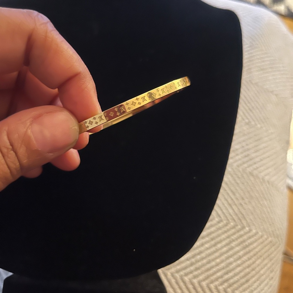LV Gold Plated Bangle Bracelet